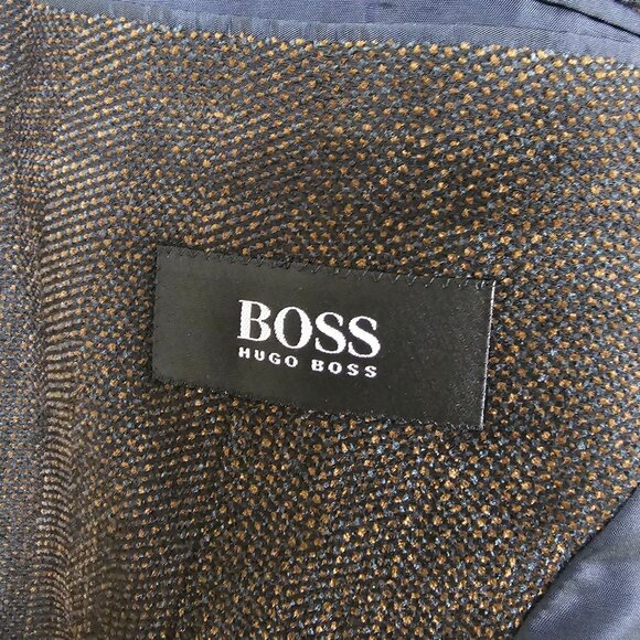 Hugo Boss Neiman Marcus Wool Blazer 46R Brown Ventless Office Quiet Luxury USA - Picture 11 of 15